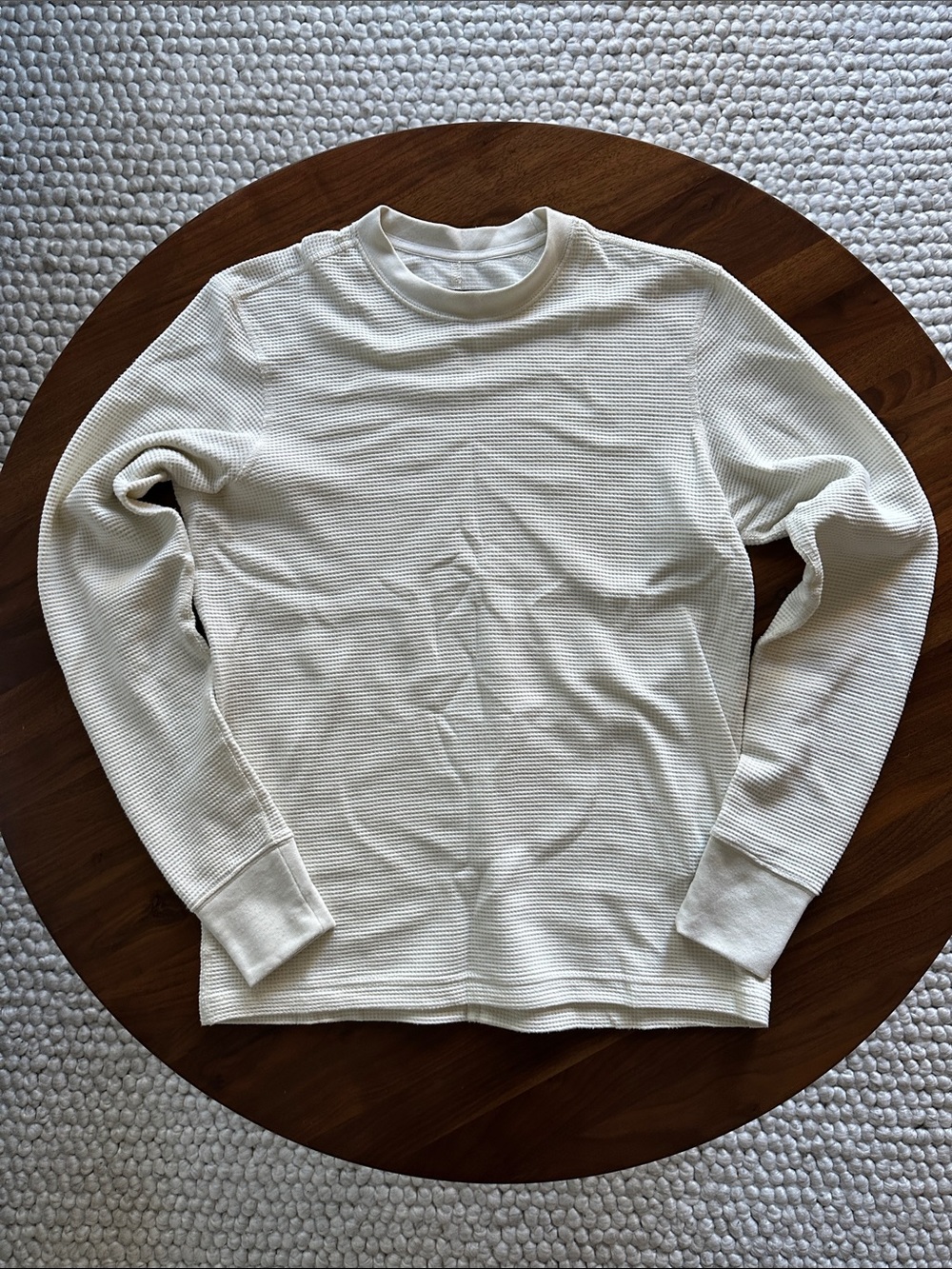 rag & bone Men's Off-White Waffle Long-Sleeve Crew